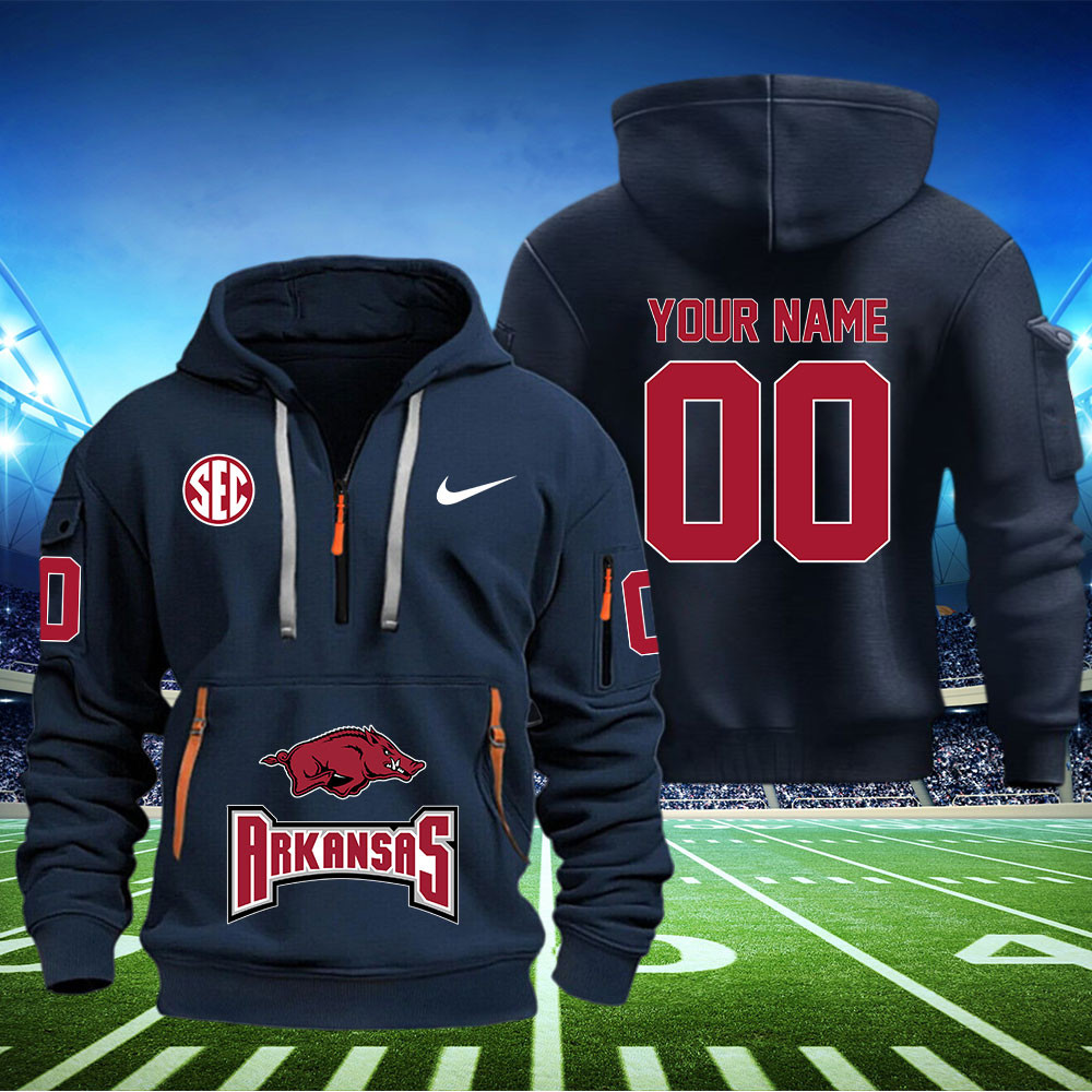 Arkansas Razorbacks Football Quarter Zip Hoodie