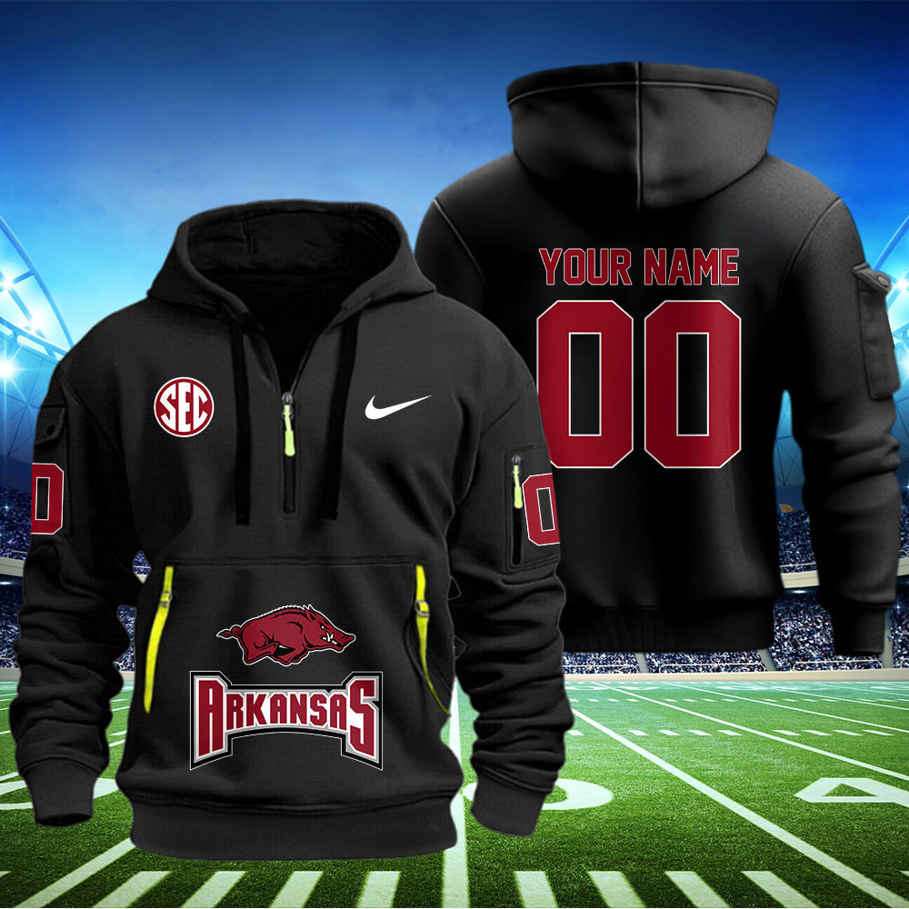 Arkansas Razorbacks Football Quarter Zip Hoodie
