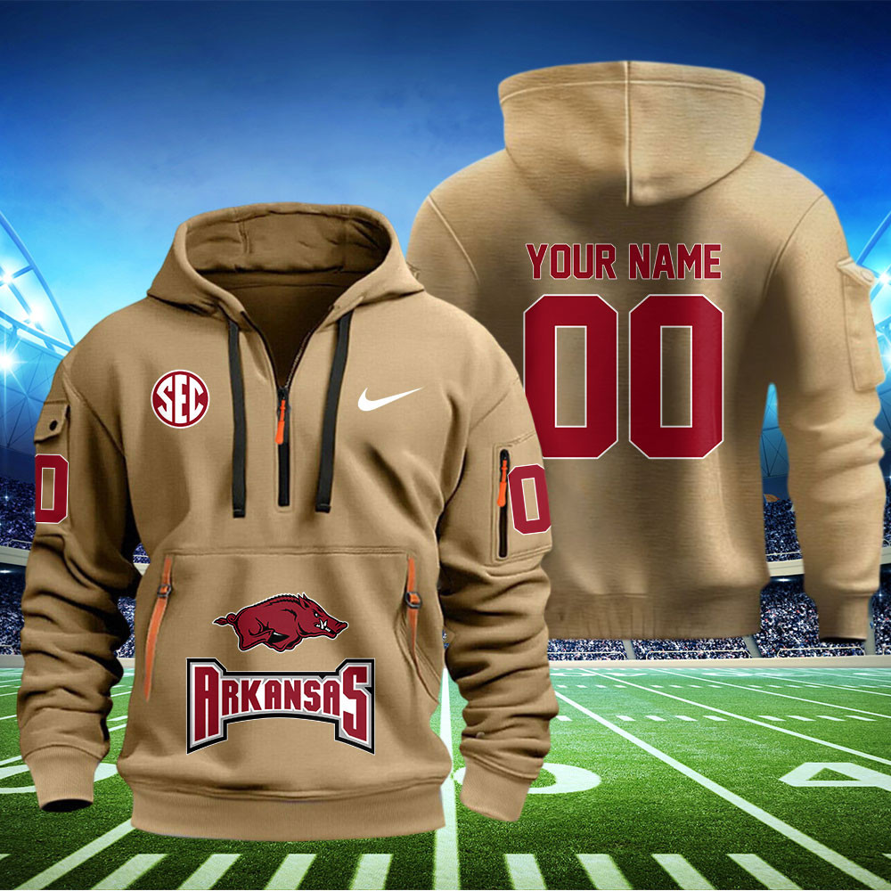 Arkansas Razorbacks Football Quarter Zip Hoodie