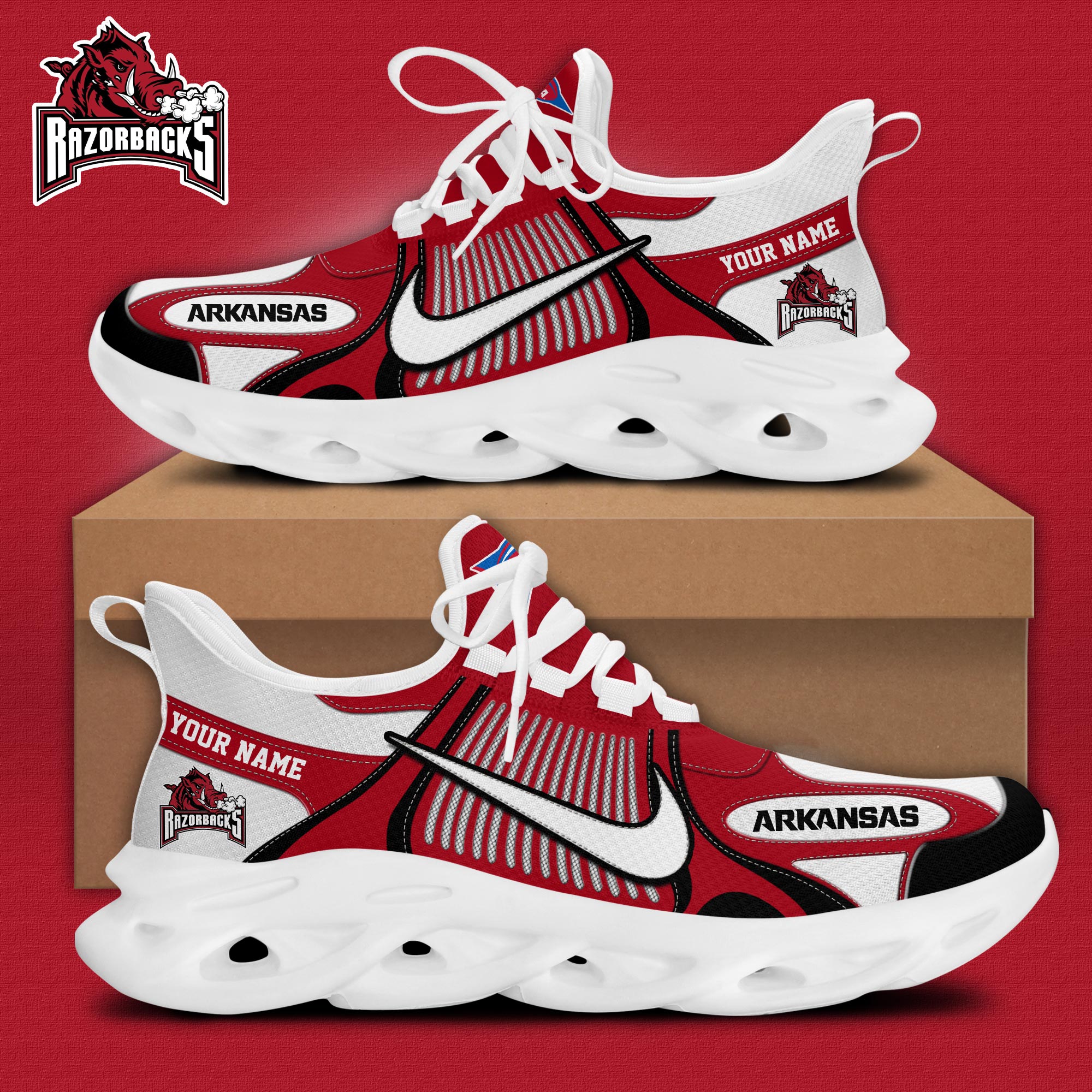 Arkansas Razorbacks   Max Soul Shoes