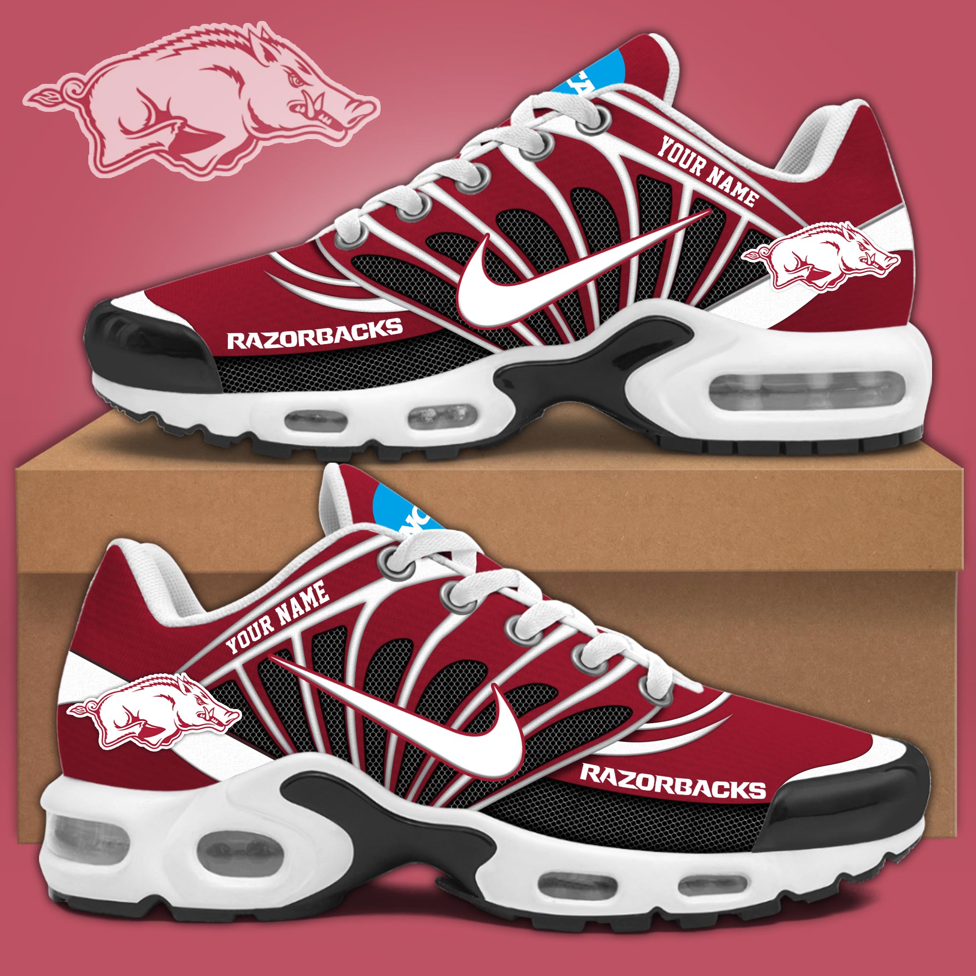 Arkansas Razorbacks Men Basketball Air Max Plus Sneakers