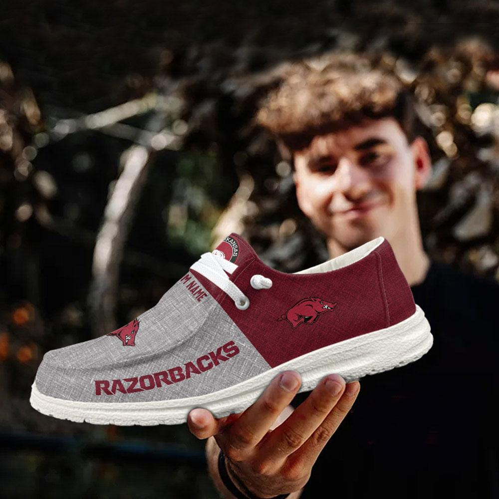Arkansas Razorbacks Personalized Hey Dude Shoes