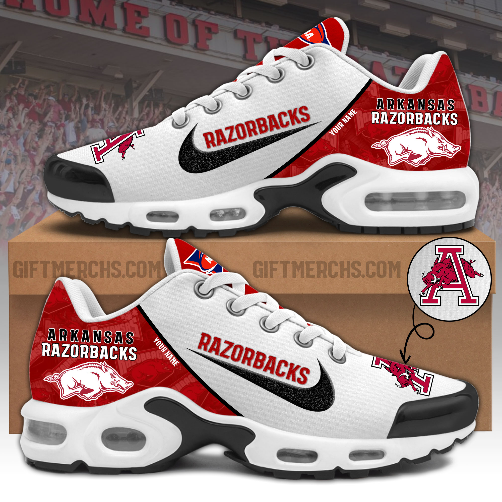 Arkansas Razorbacks Personalized Shoes
