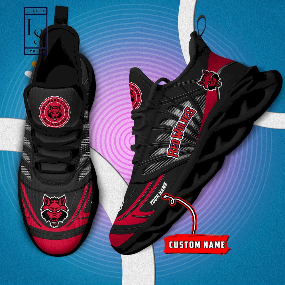 Arkansas State Red Wolves Custom Name Max Soul Shoes