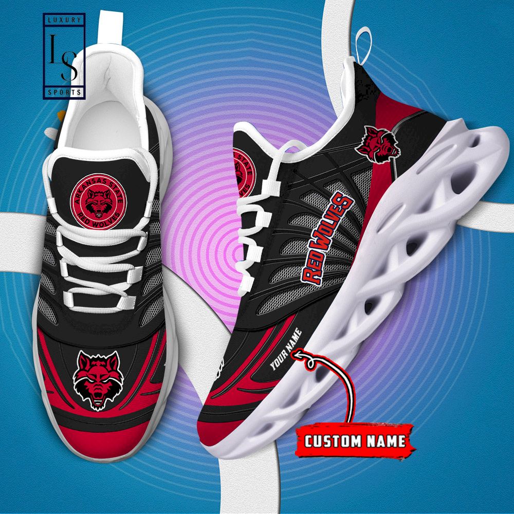 Arkansas State Red Wolves Custom Name Max Soul Shoes
