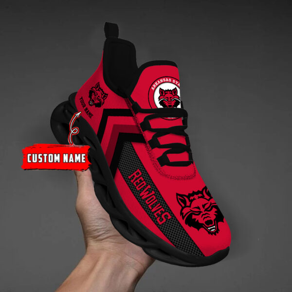 Arkansas State Red Wolves Personalized Custom Name Max Soul Shoes DS003