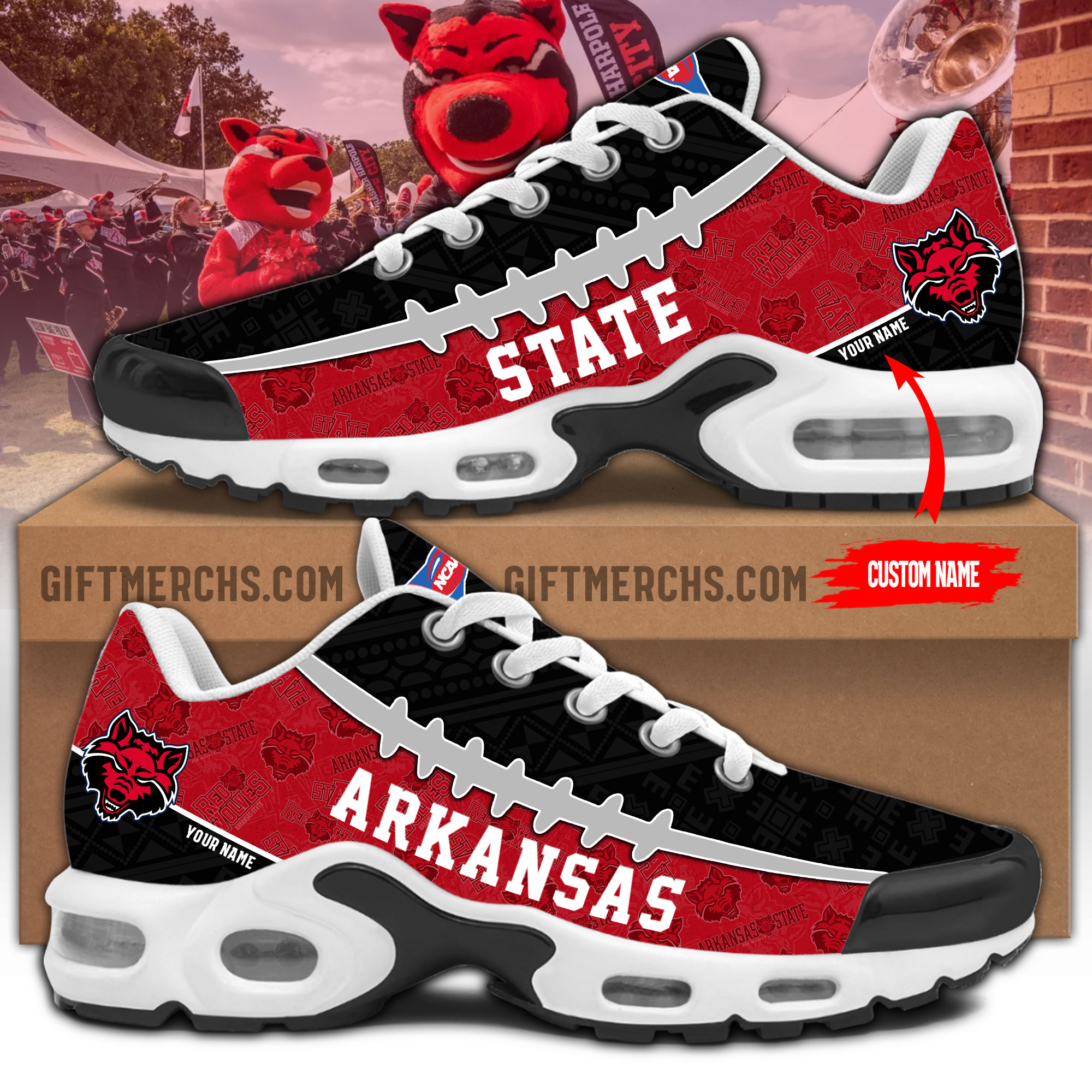 Arkansas State Red Wolves Personalized Shoes