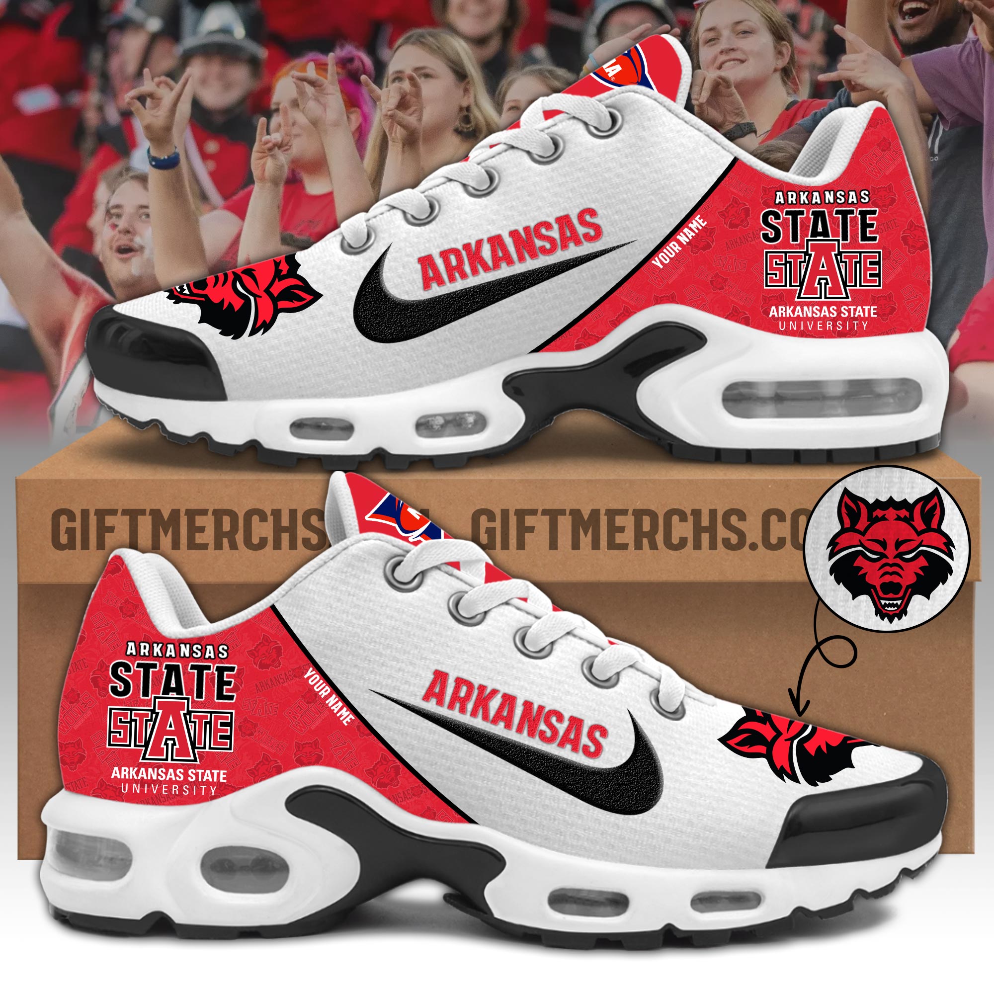 Arkansas State Red Wolves Personalized Shoes
