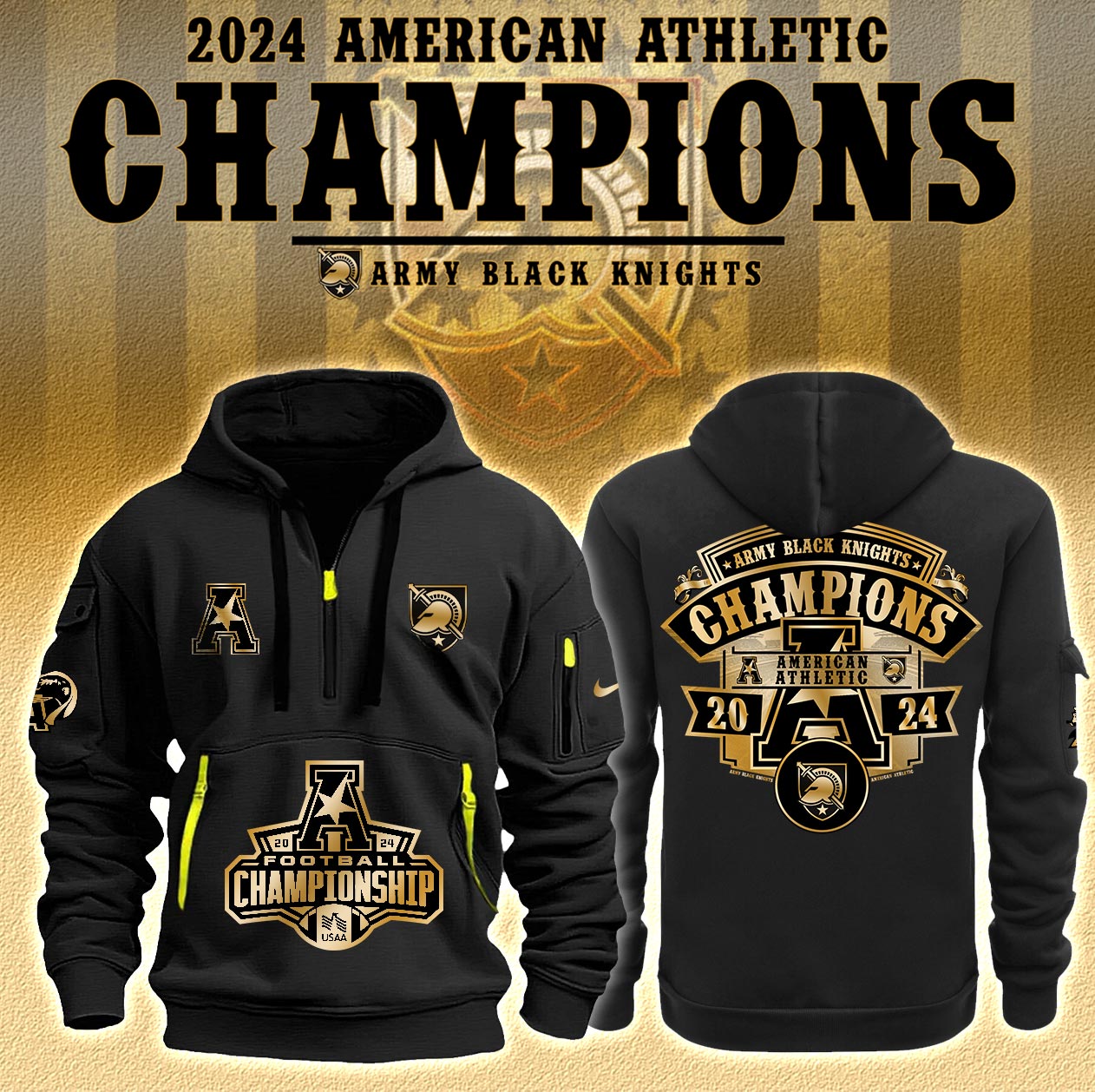 Army Black Knights American Athletic Champions   Hoodie