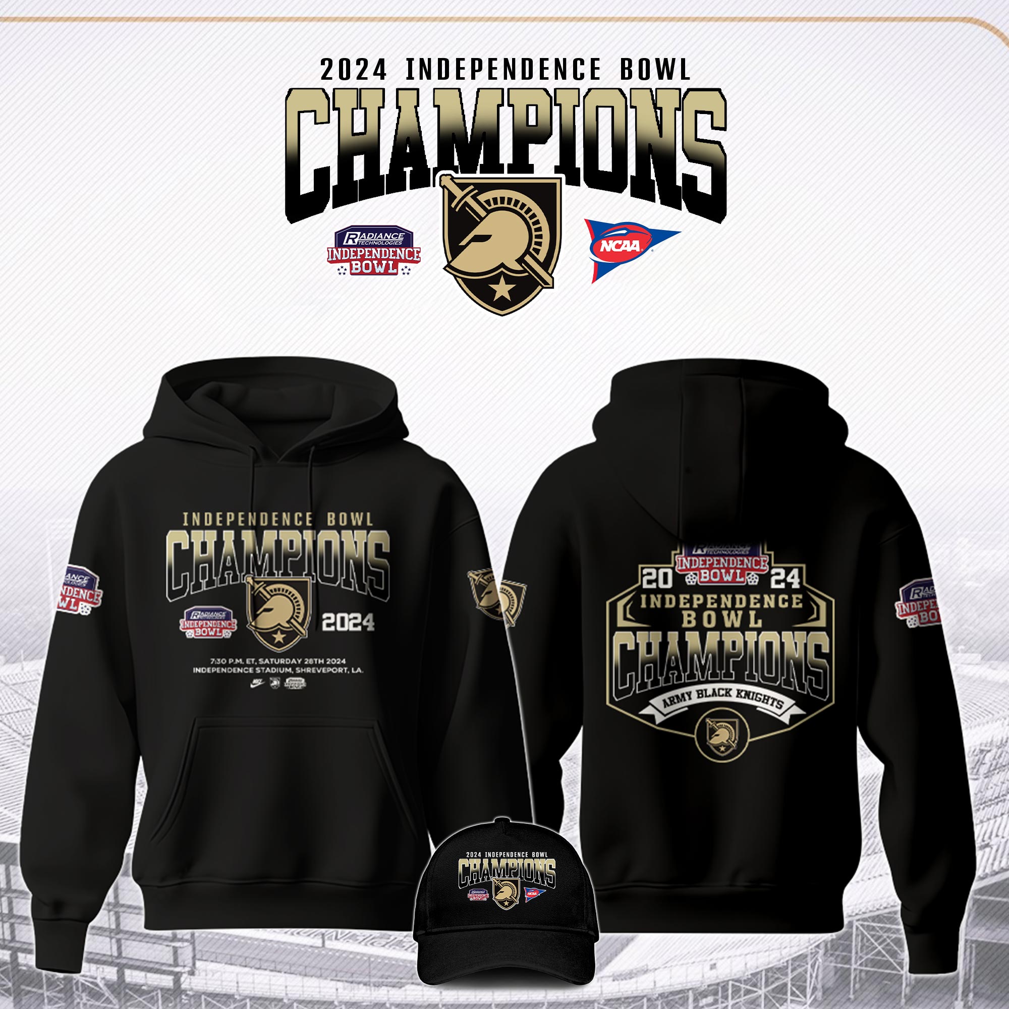 Army Black Knights Bowl Champion  Hoodie   Version