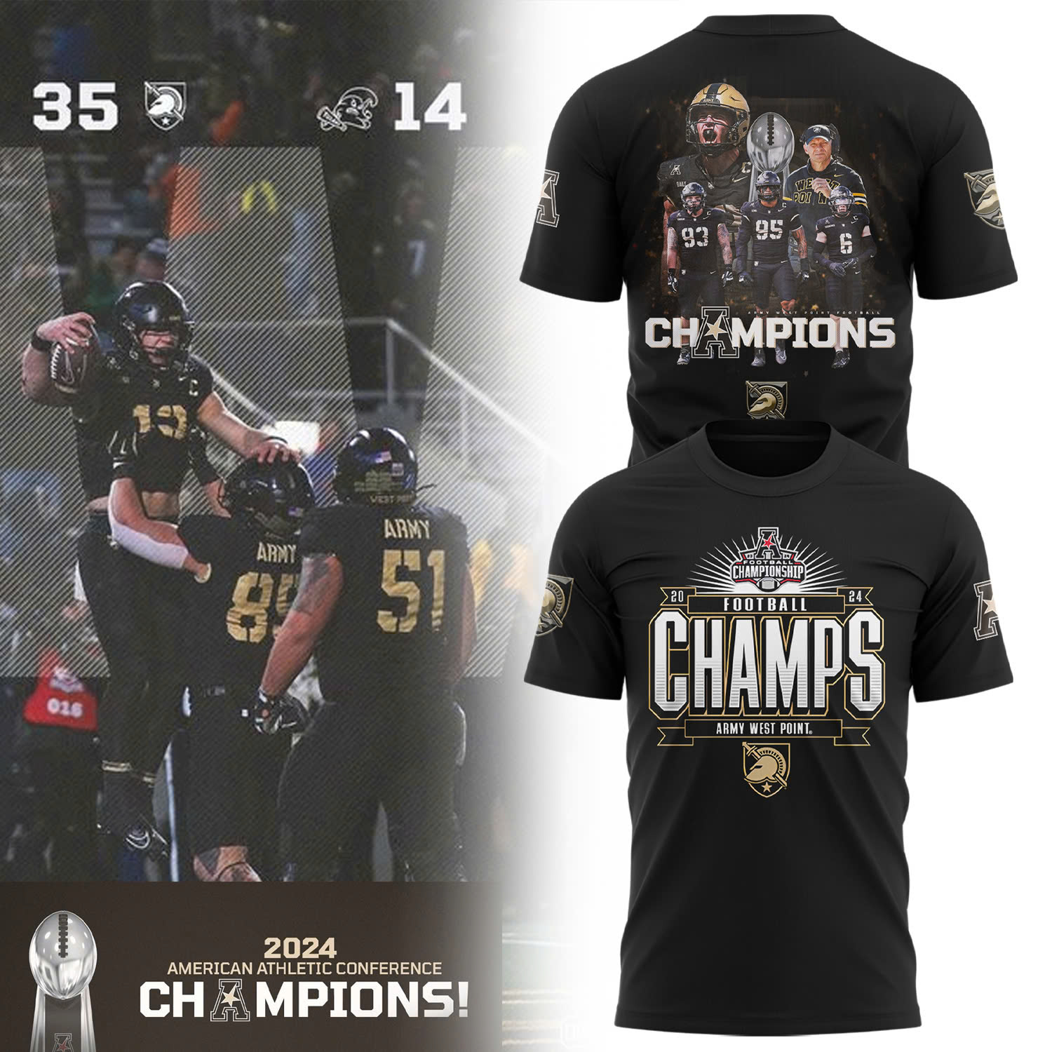 Army Black Knights Football ACC Champions Premium Tee V2