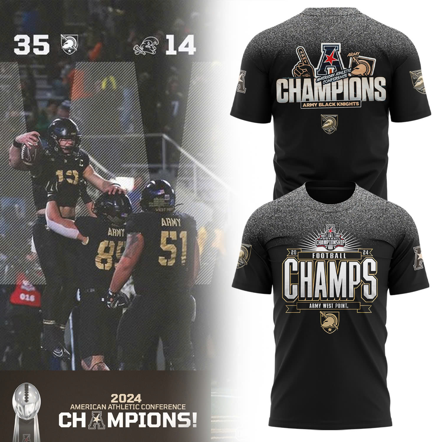 Army Black Knights Football ACC Champions Premium Tee V3
