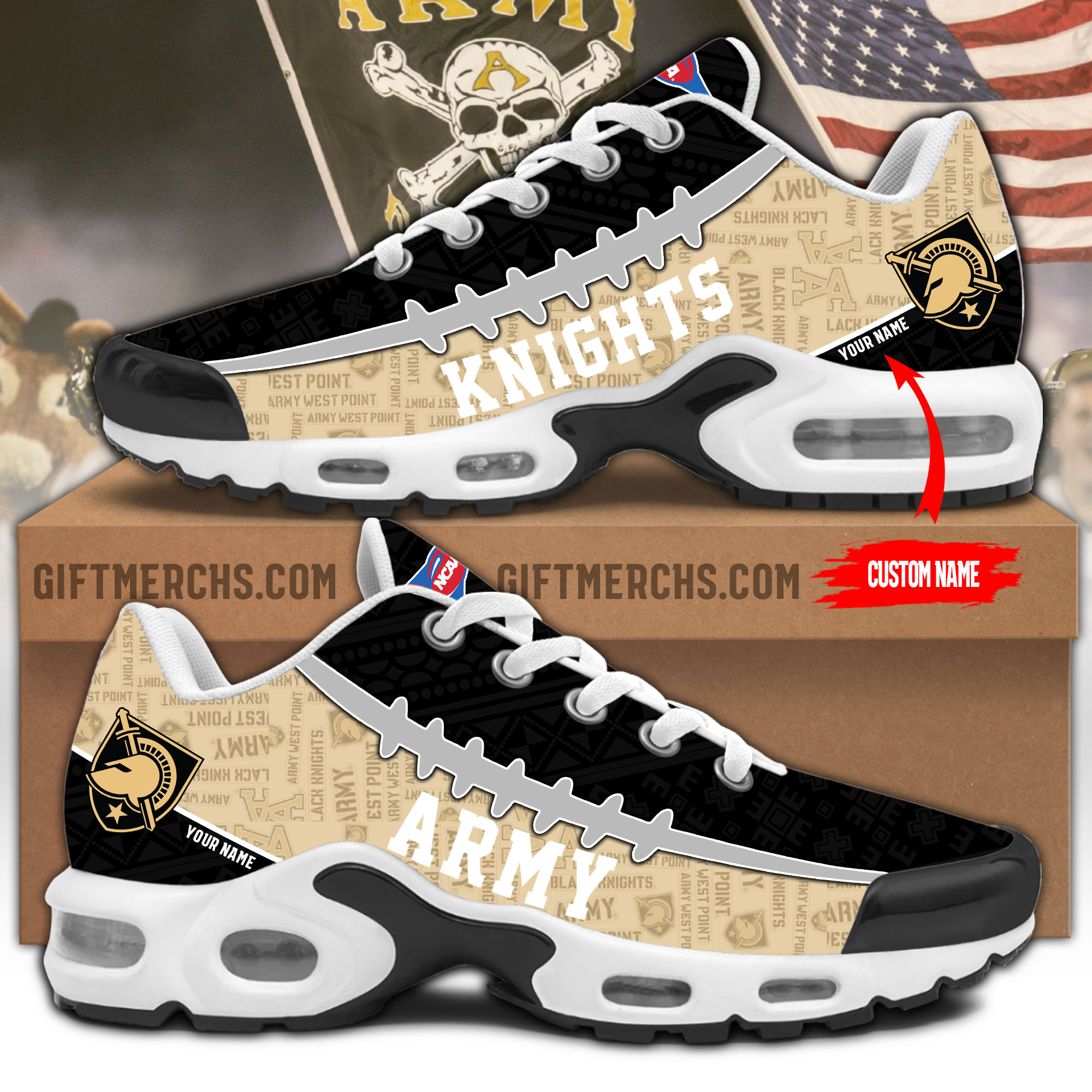 Army Black Knights Personalized Shoes