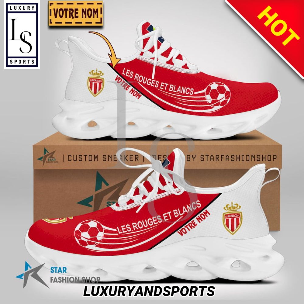 AS Monaco Ligue 1 Custom Name Max Soul Shoes