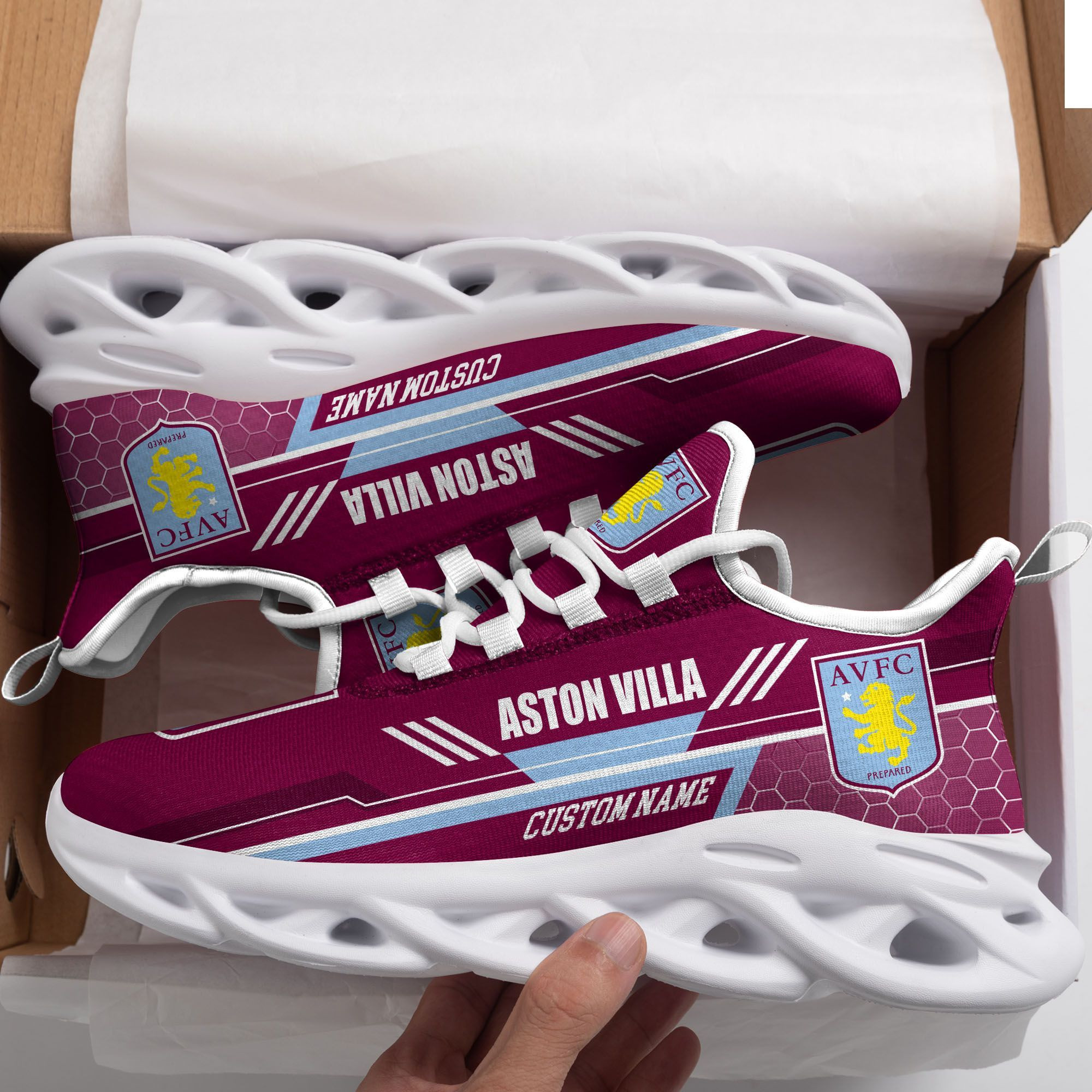 Aston Villa Custom Personalized Max Soul Sneakers Shoes