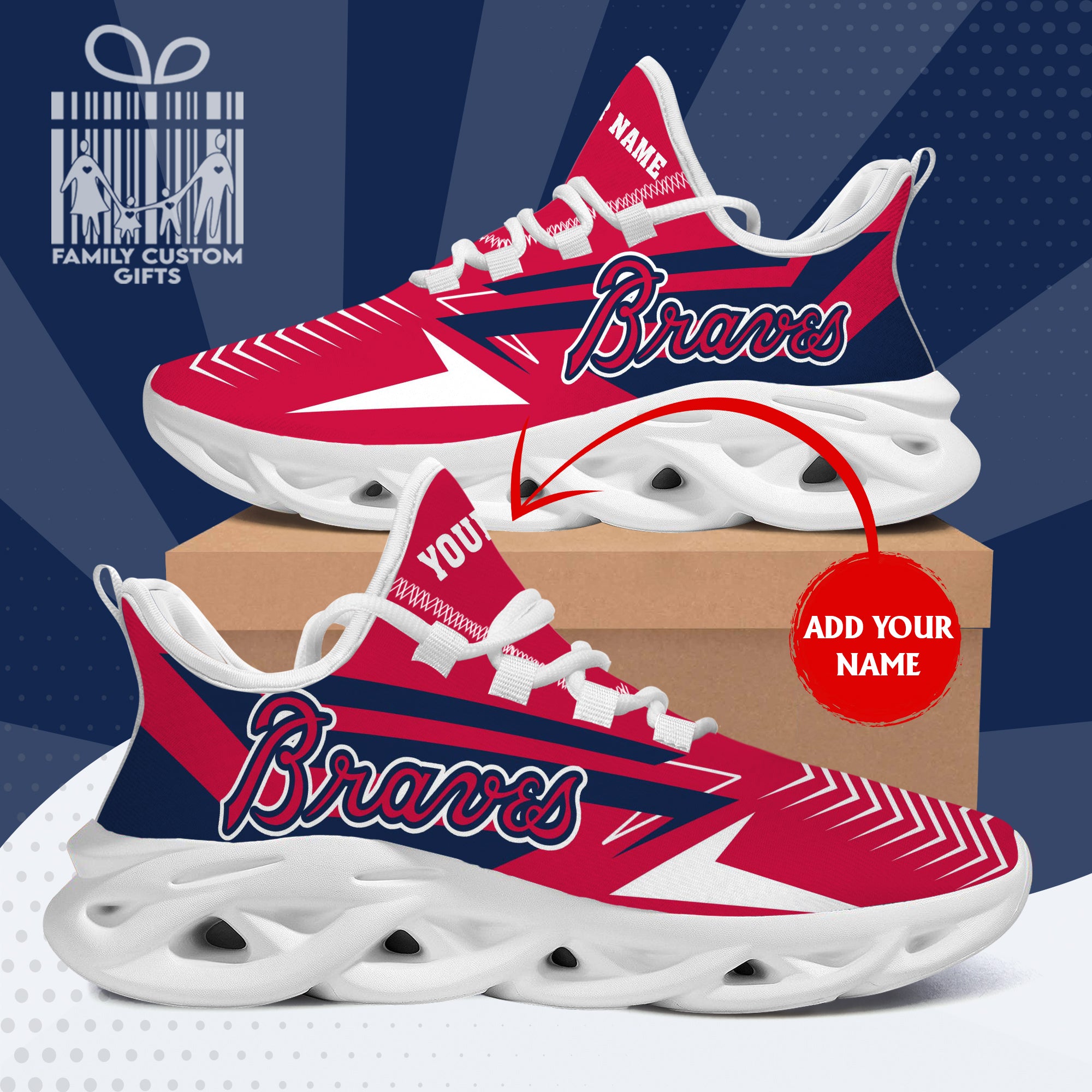 Atlanta Custom Baseball Personalized Max Soul Sneakers Running Sport Shoes for Men Women