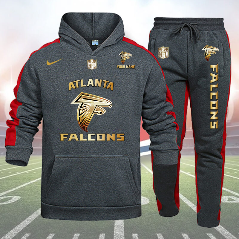 Atlanta Falcons-32 Teams Personlized Golden Logo Hoodie-SP12012402ID03DS01