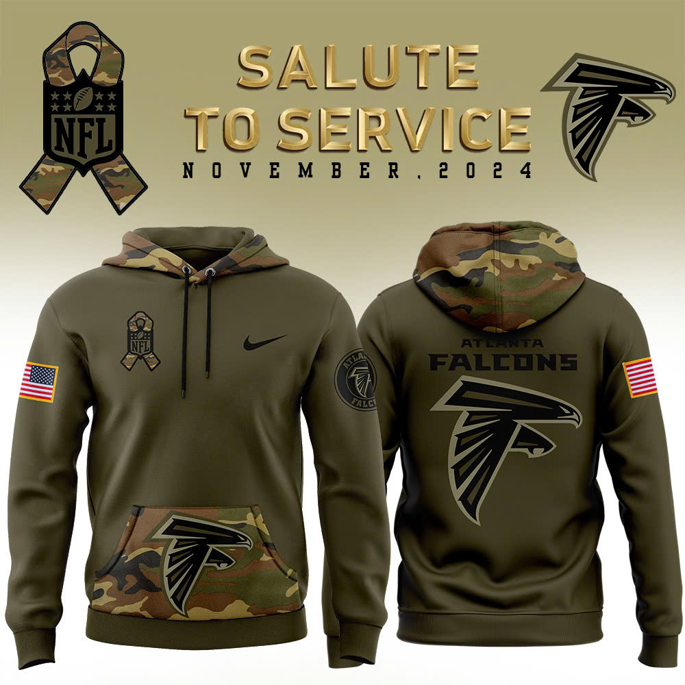 Atlanta Falcons Camo Salute to Service Club Fleece Pullover Hoodie