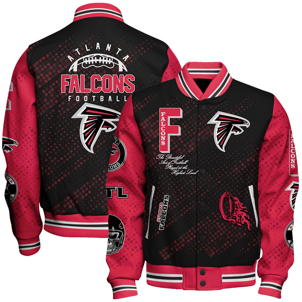 Atlanta Falcons National Football League Pattern Varsity Jacket V13