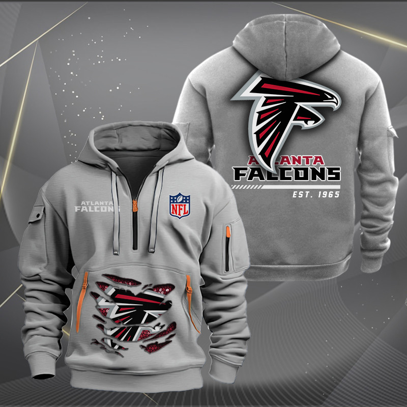 Atlanta Falcons New Personalized Quarter Zip Hoodie AZBTQZH000096
