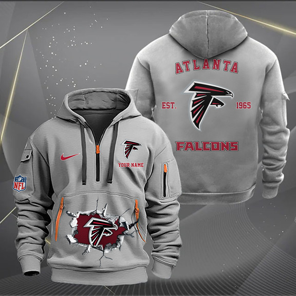 Atlanta Falcons New Personalized Quarter Zip Hoodie AZBTQZH000140