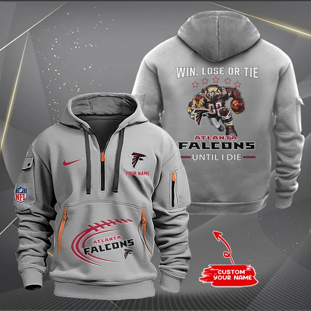 Atlanta Falcons New Personalized Quarter Zip Hoodie AZBTQZH000174