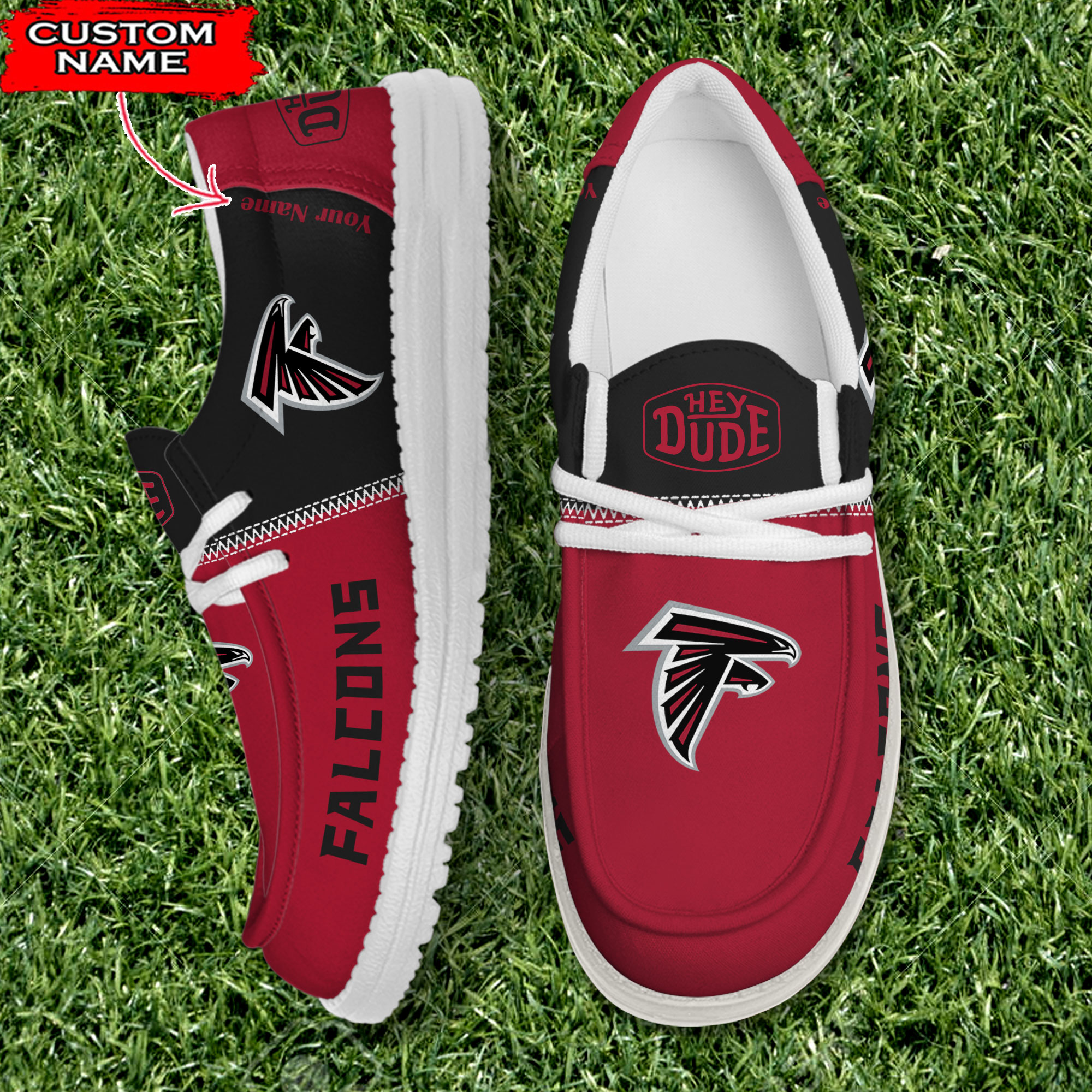 Atlanta Falcons Personalized Your Name 32 Teams Hey Dude Shoes