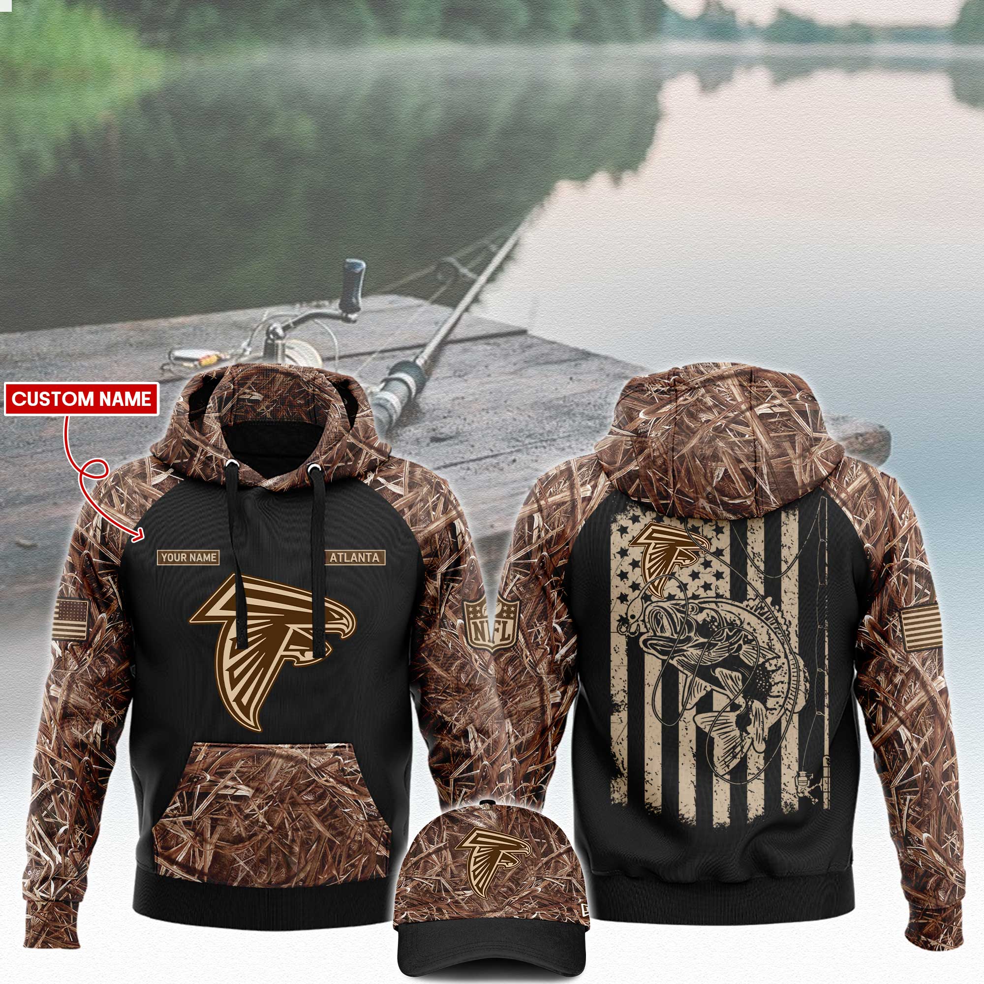 Atlanta Falcons x Fishing   Hoodie  V3