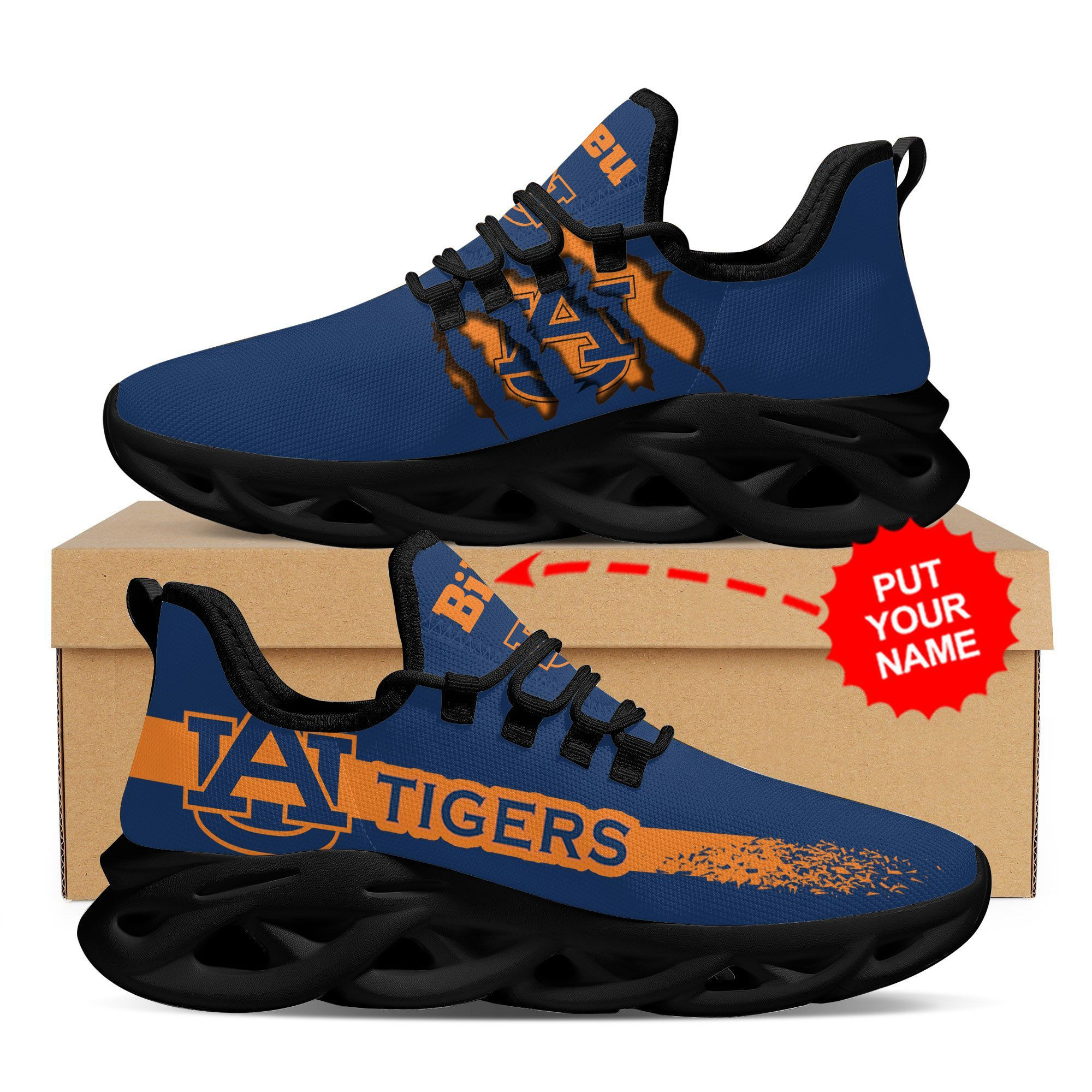 Auburn Tigers Custom Personalized Max Soul Sneakers Shoes