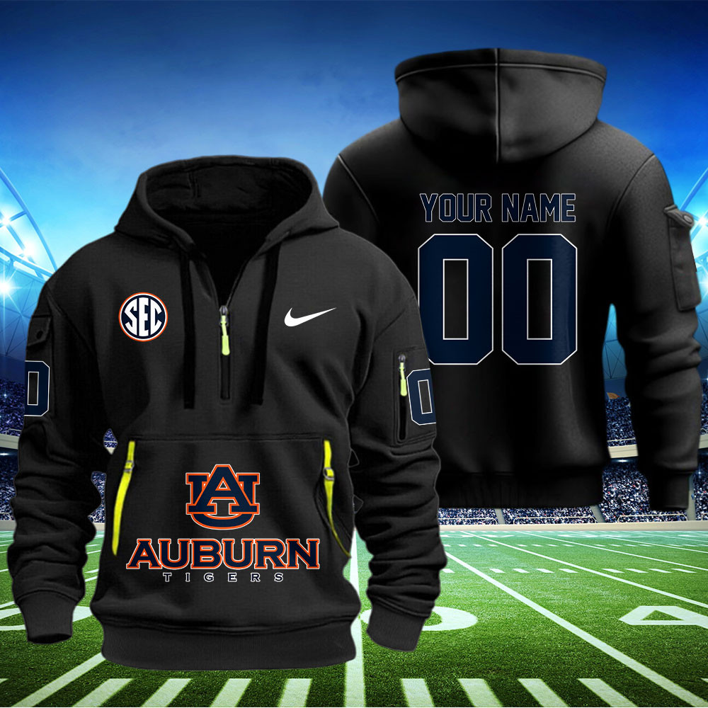 Auburn Tigers Football Quarter Zip Hoodie