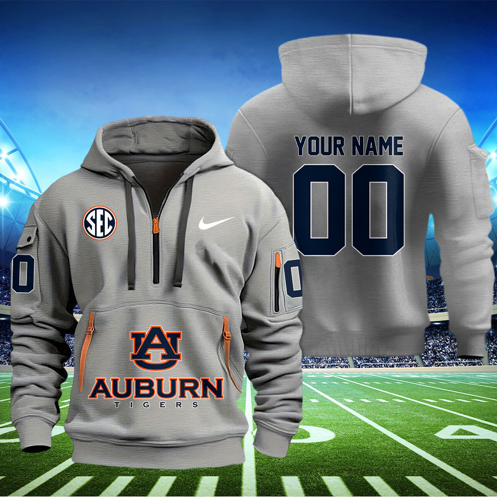 Auburn Tigers Football Quarter Zip Hoodie