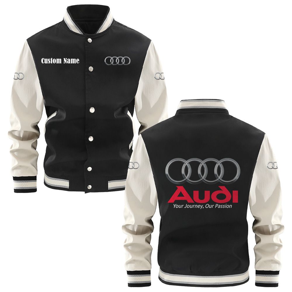 Audi Varsity Jacket, Baseball jacket, Letterman Jacket Customize Name, Multicolor