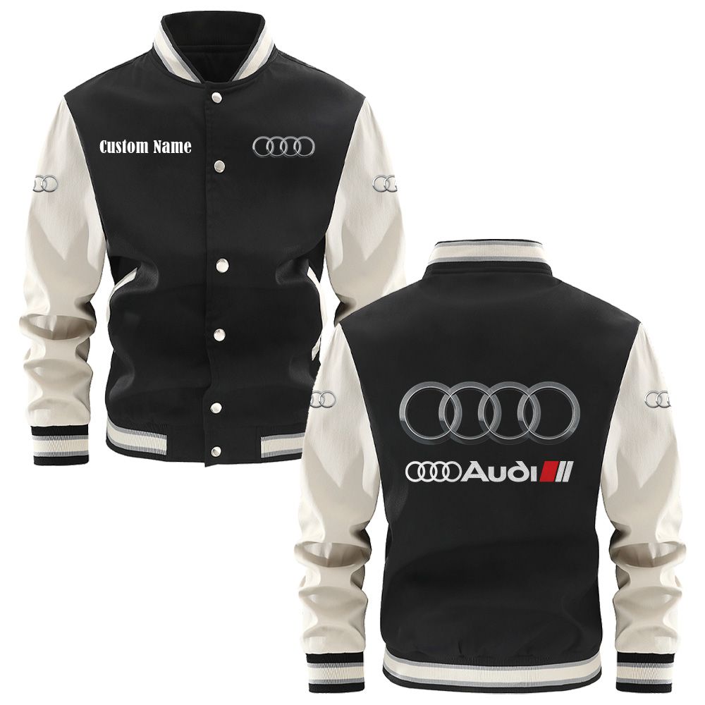 Audi Varsity Jacket, Baseball jacket, Letterman Jacket Customize Name, Multicolor