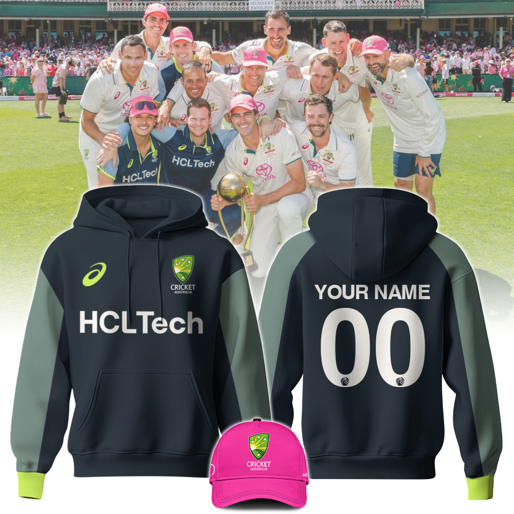 Australia National Cricket Green Hoodie Custom Name & Number