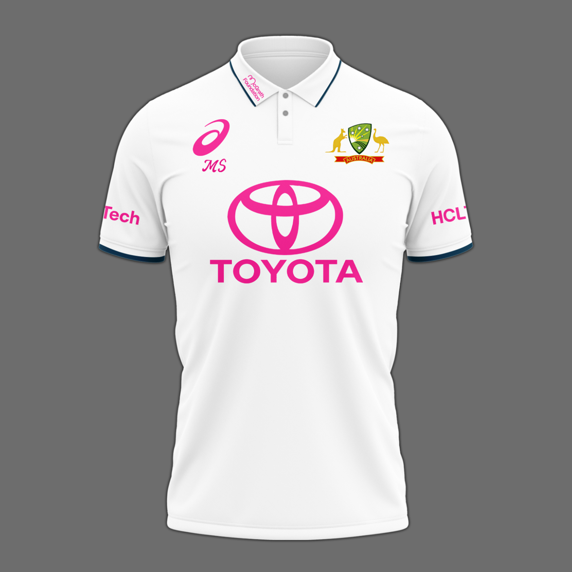Australia National Cricket Pink Test Polo #2