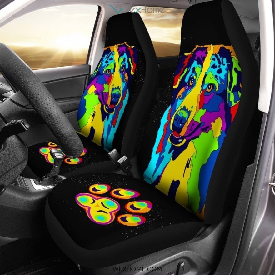 Australian Shepherd Abstract Custom Car Seat Covers