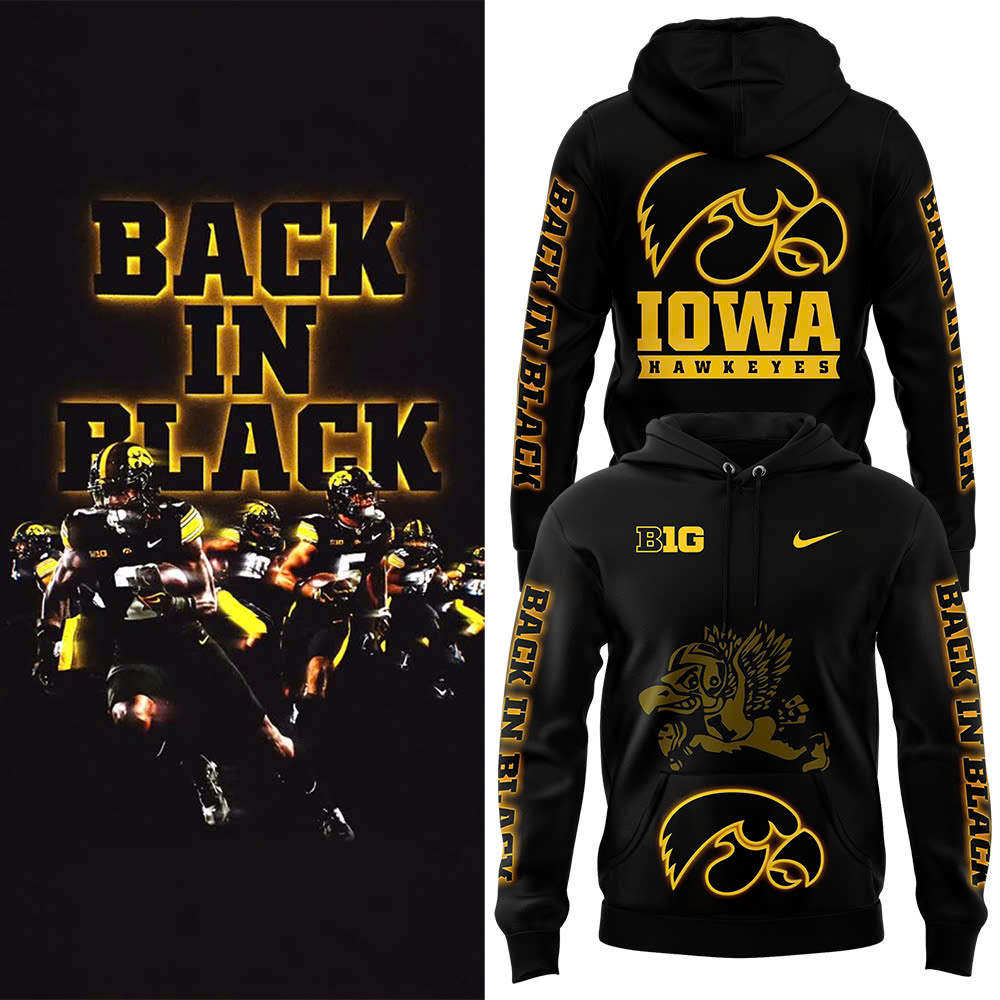 Back In Black Iowa Hawkeye Football Club Fleece Pullover Hoodie