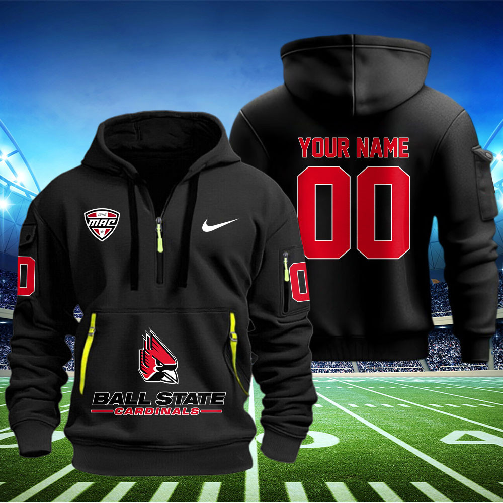 Ball State Cardinals Football Quarter Zip Hoodie