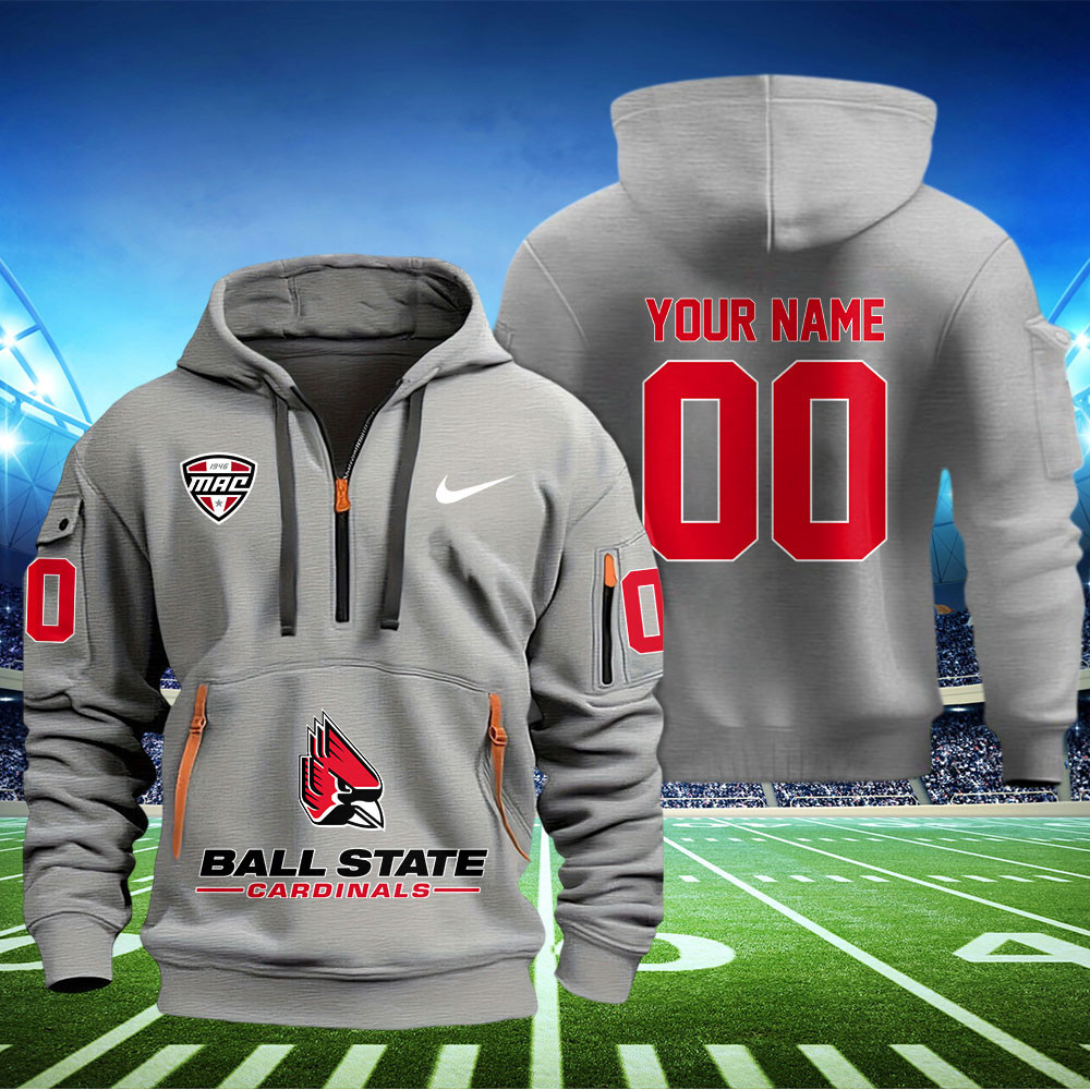 Ball State Cardinals Football Quarter Zip Hoodie