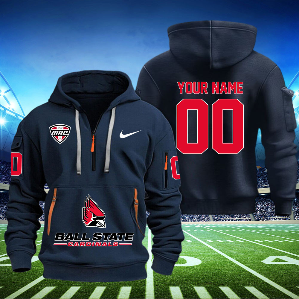 Ball State Cardinals Football Quarter Zip Hoodie