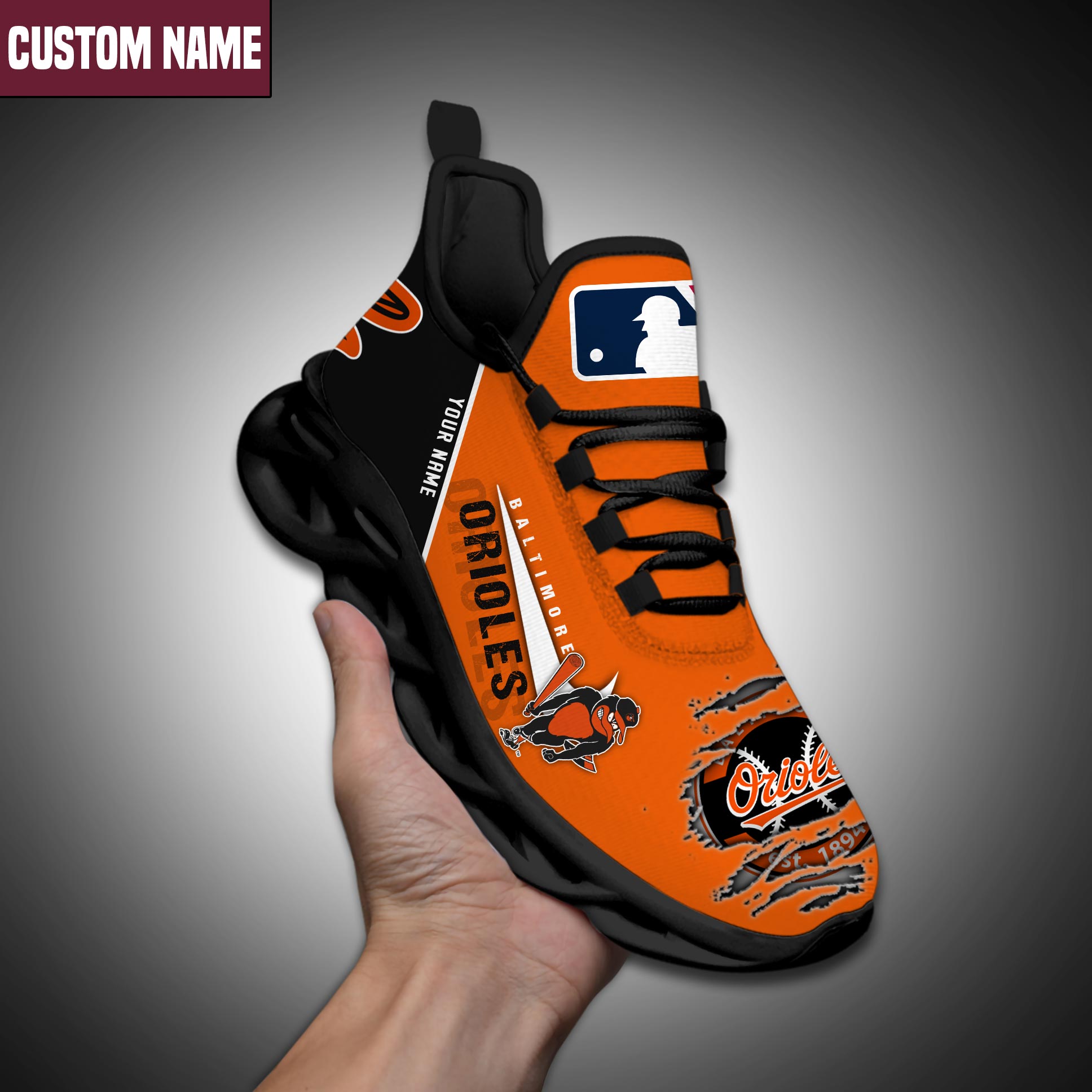 Baltimore Orioles Personalized MAX SOUL SHOES v1