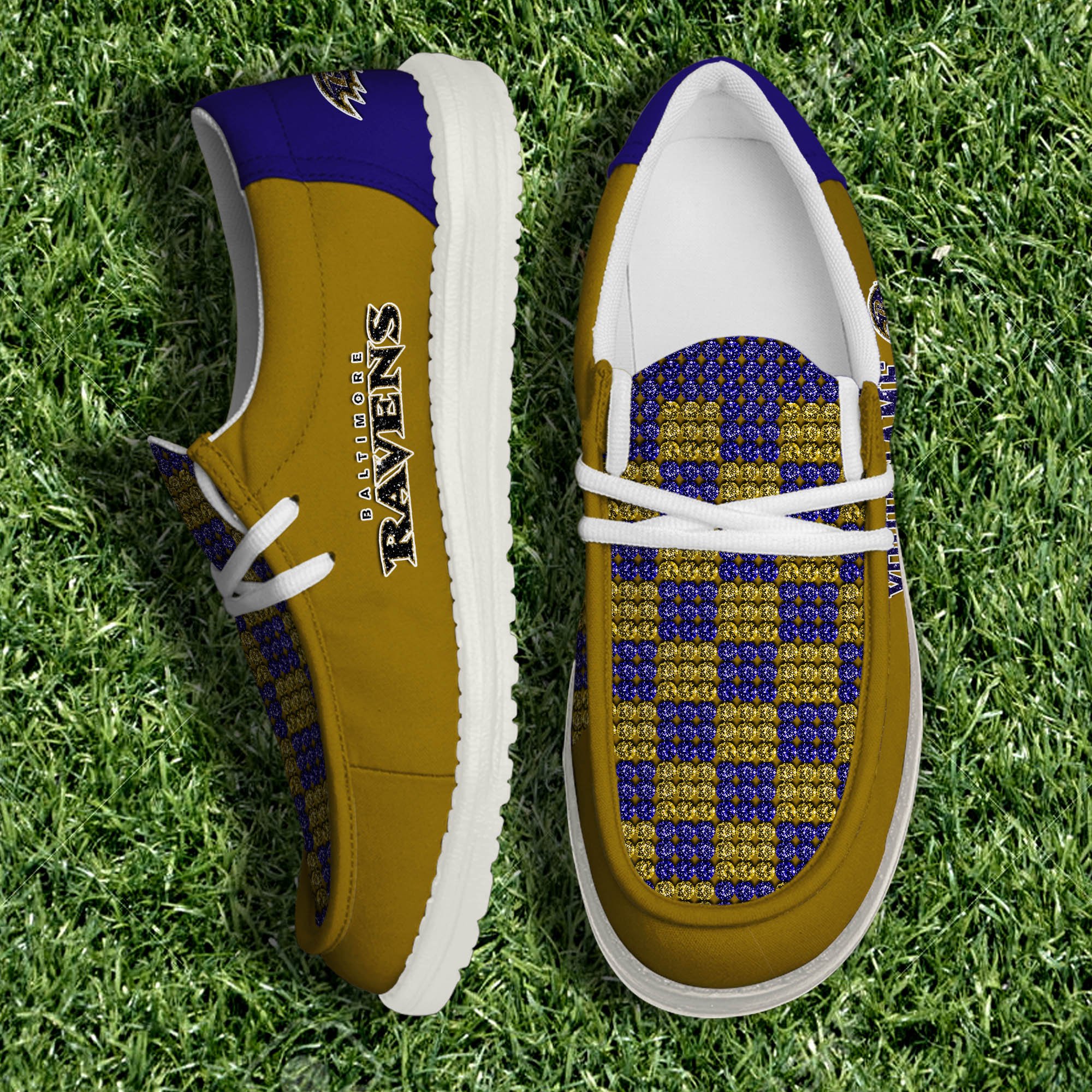 Baltimore Ravens 32 Teams HeyDude Canvas Loafer Shoes Personalized Your Name