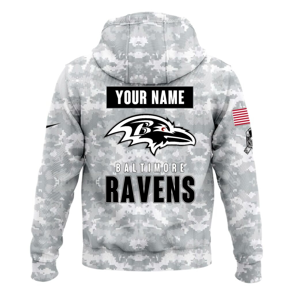 Baltimore Ravens Arctic Camo Salute to Service Club Hoodie Edition
