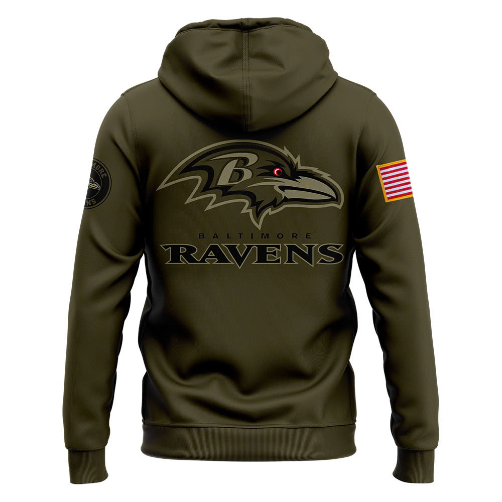 Baltimore Ravens Camo Salute to Service Club Fleece Pullover Hoodie