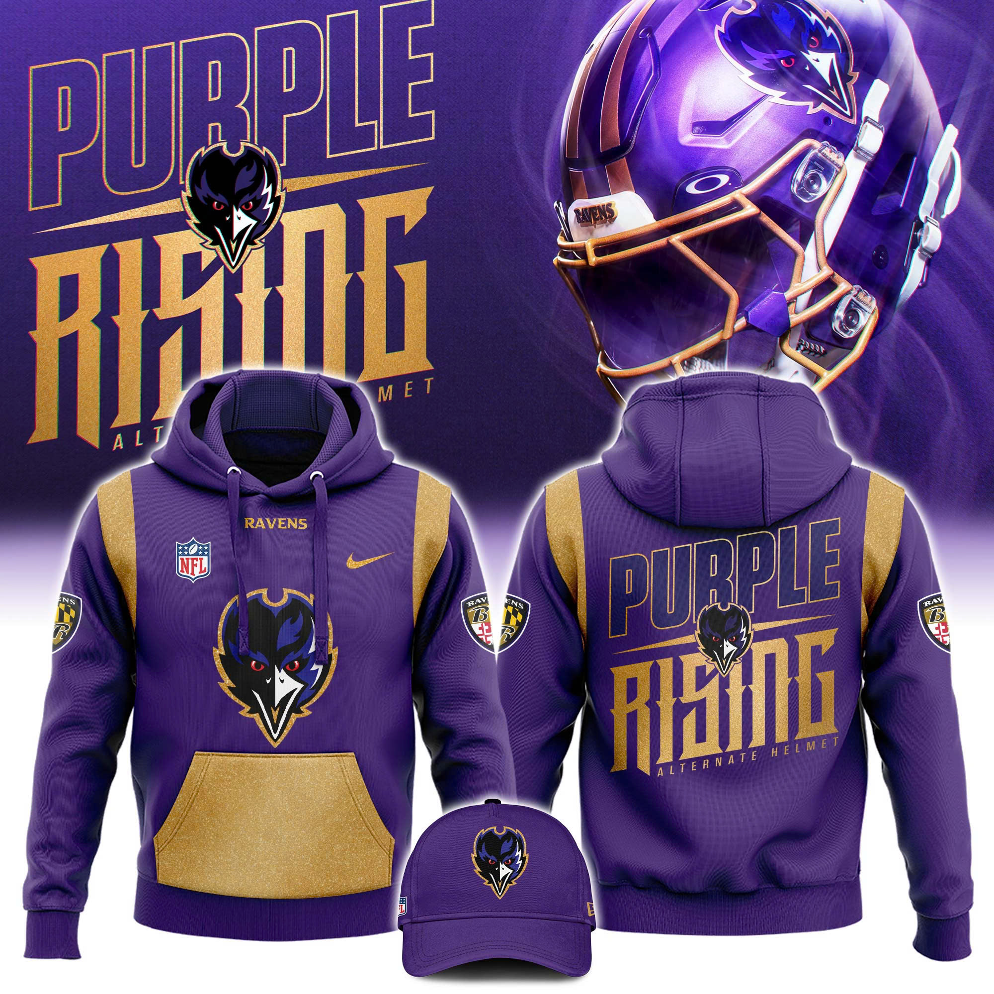 Baltimore Ravens Purple Rising Hoodie
