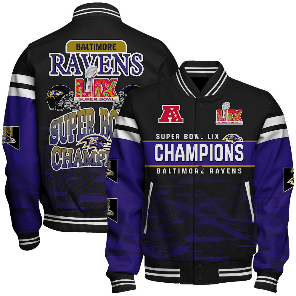 Baltimore Ravens Super Bowl LIX Champions Varsity Jacket