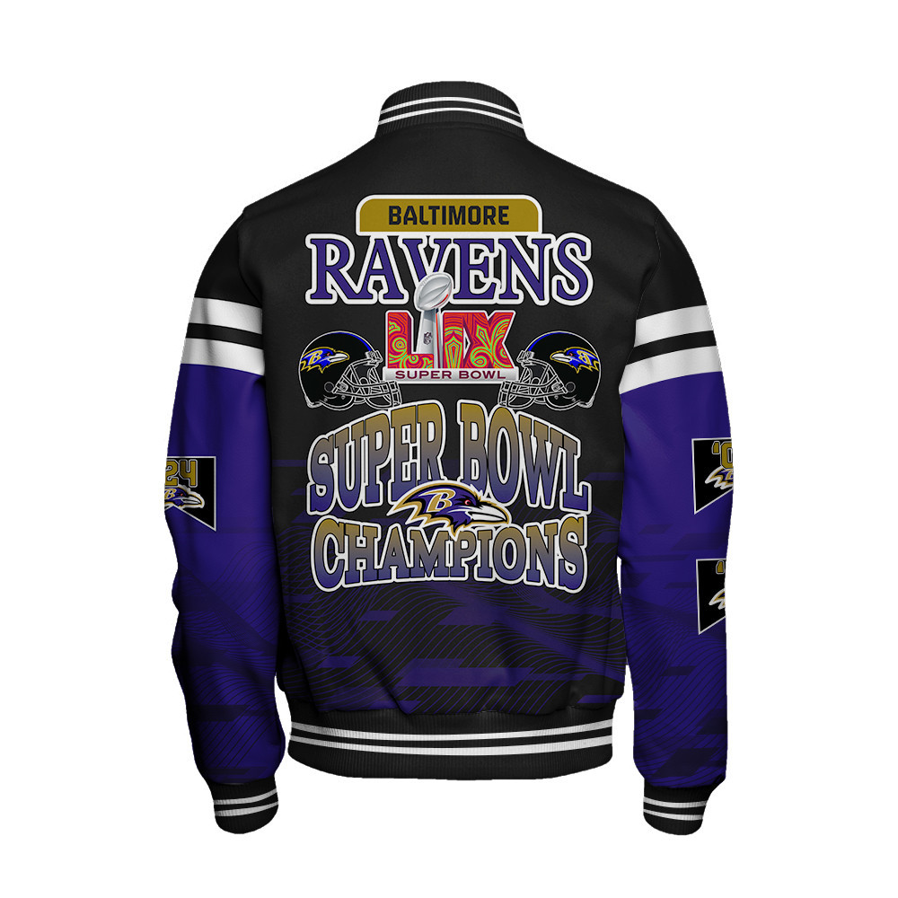 Baltimore Ravens Super Bowl LIX Champions Varsity Jacket