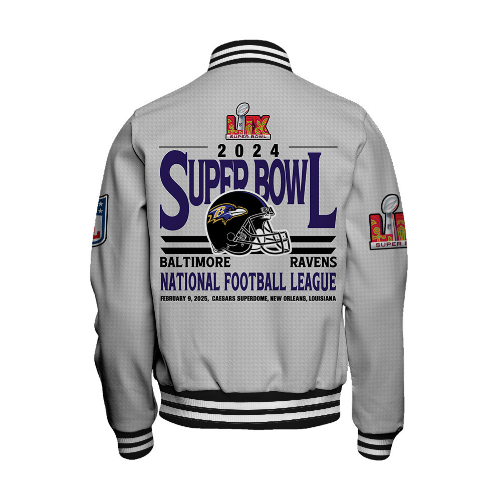 Baltimore Ravens Super Bowl LIX Glory Varsity Jacket