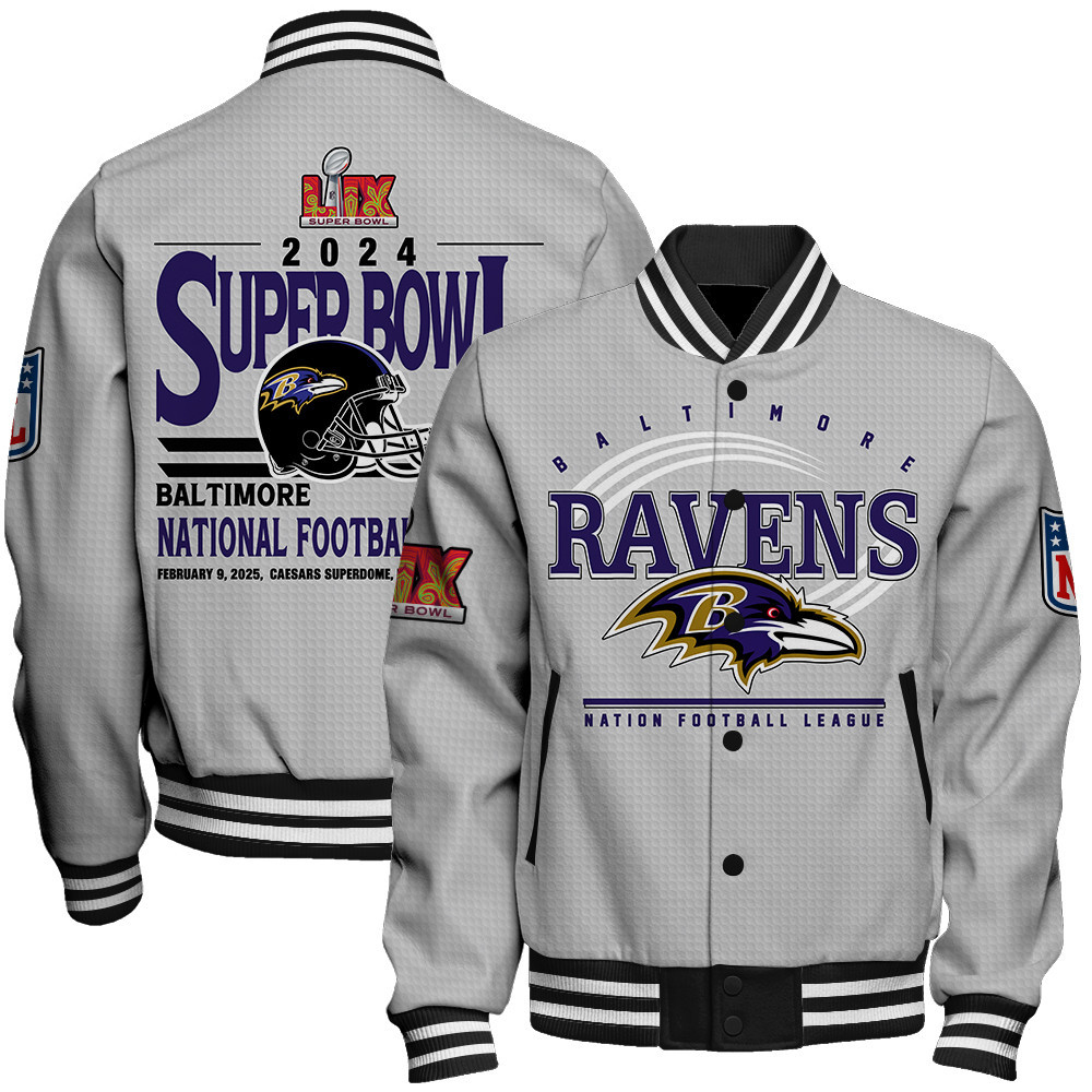 Baltimore Ravens Super Bowl LIX Glory Varsity Jacket