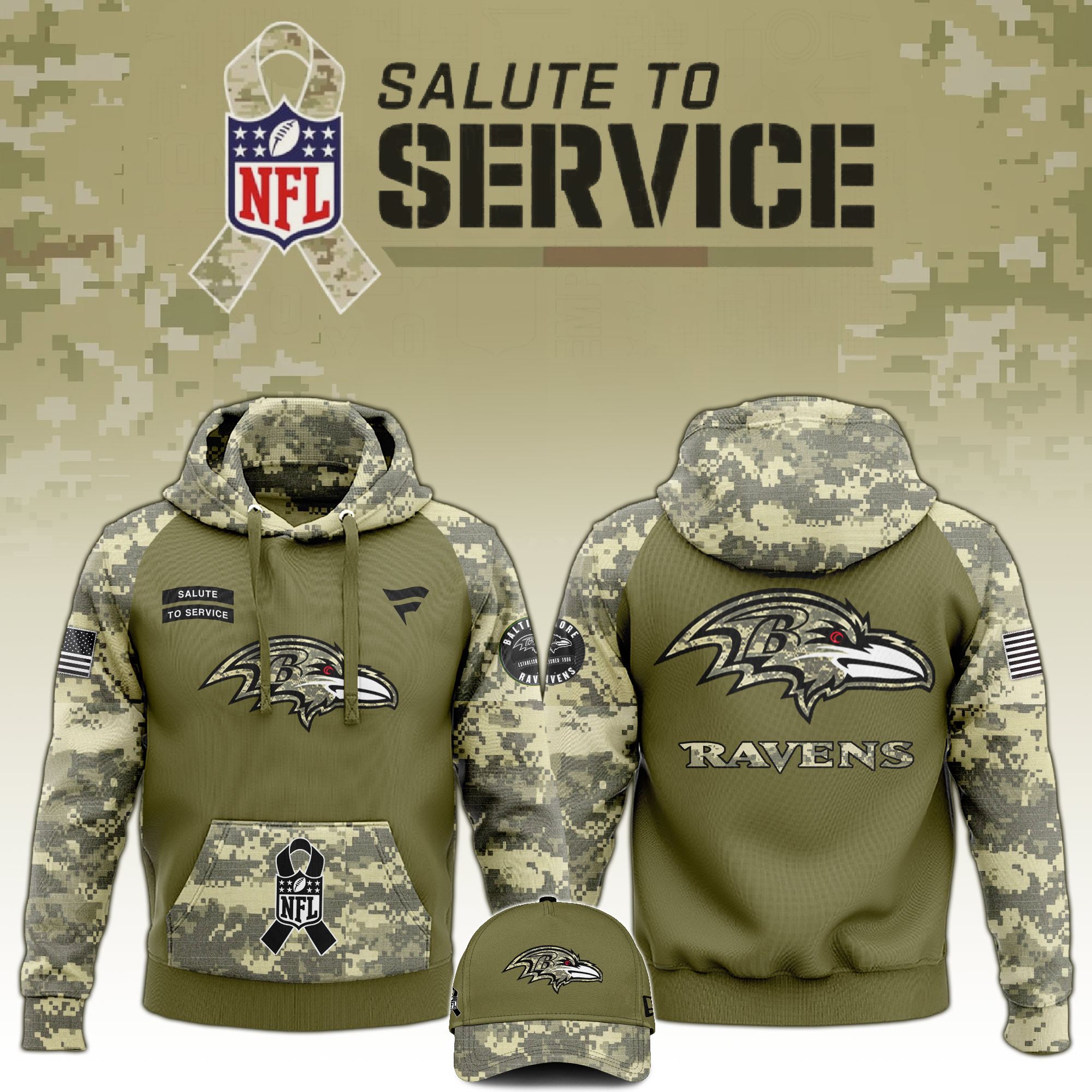 Baltimore Ravens  Veterans Day Hoodie   3